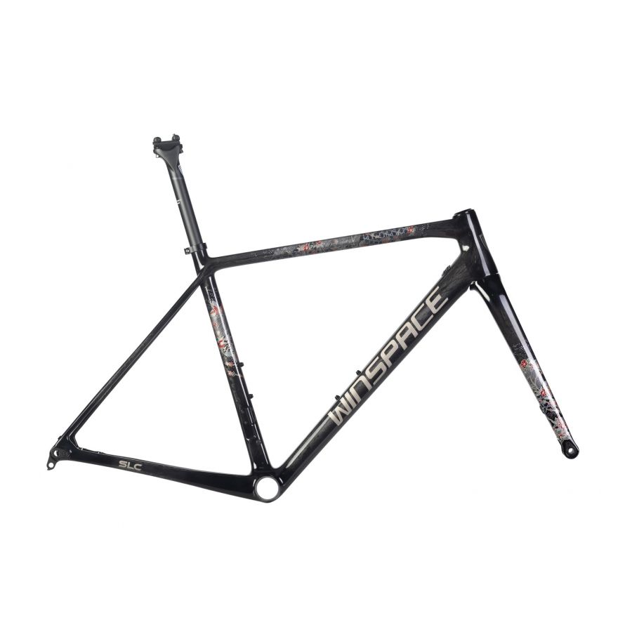 WINSPACE SLC 2.0 carbon frameset: matte black, gloss white logo, red/white accents. Includes frame, fork, seat post.