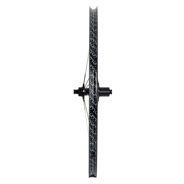 HYPER 3 D33 carbon wheelset: 35mm UD matte rim, white 'HYPER' logos, carbon spokes, black titanium hub.