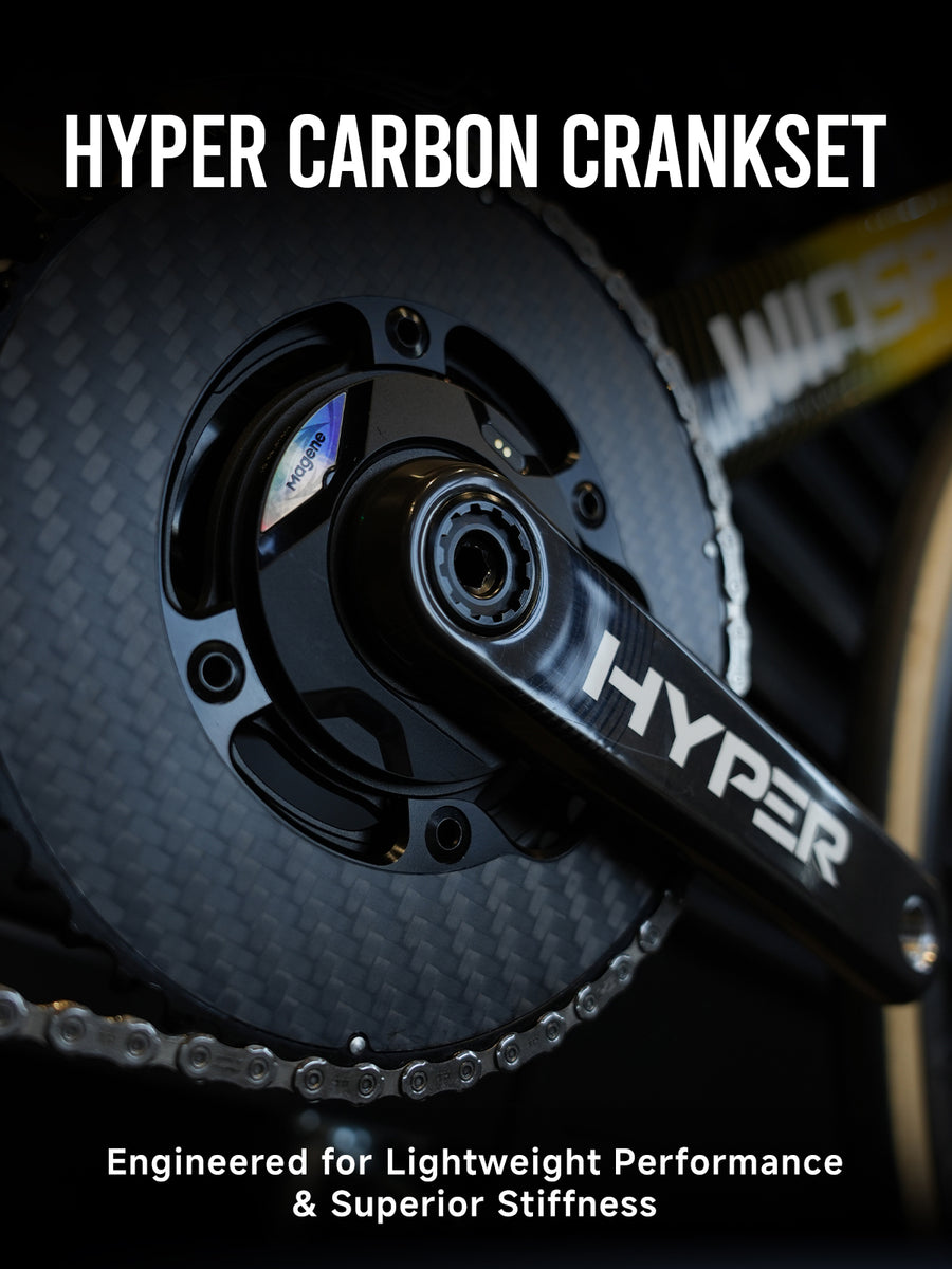 HYPER carbon crankset installed on a race bike