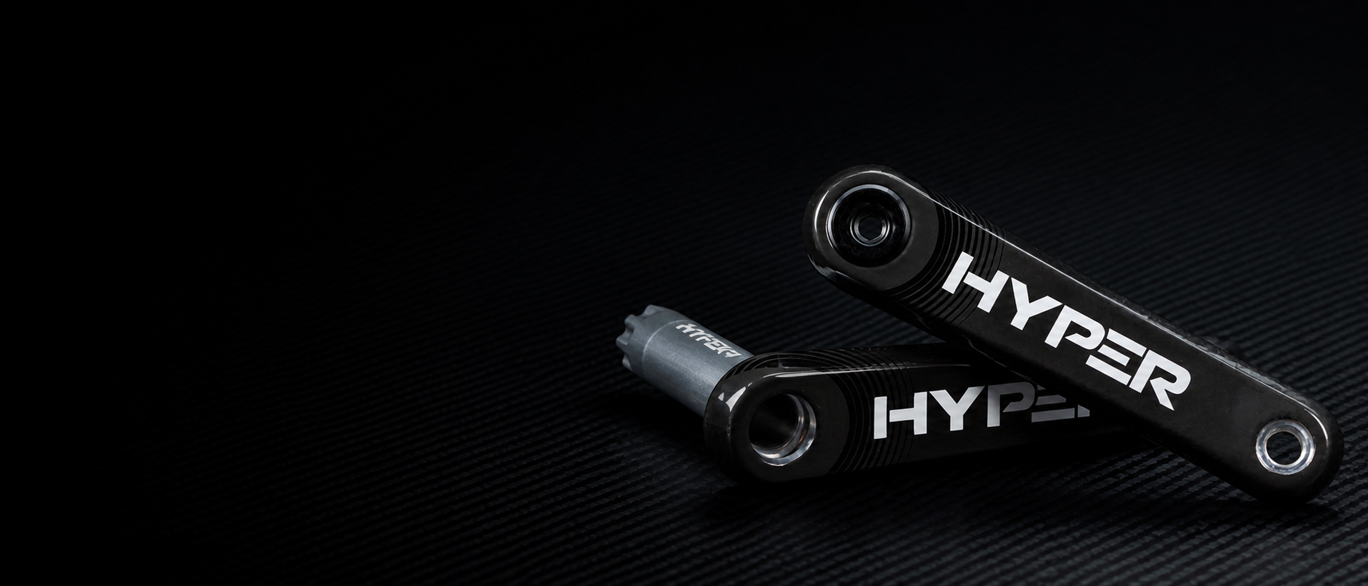 HYPER Carbon Crankset dark premium banner — desktop