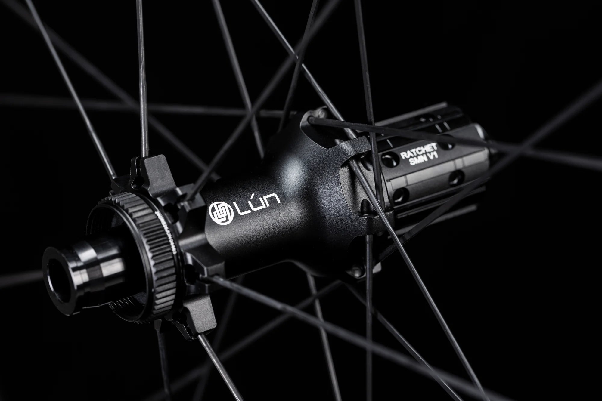 LUN GRAPID 2 rear hub, freehub body and spoke attachment detail